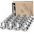 JiiinMiiin M12x1.5 Toyota Lexus Lug Nuts, 13/16" (21mm) Hex OEM Factory Style Chrome Mag Seat Wheel Nuts with Washer for 4Runner Camry Highlander Prius Sienna Lexus CT200h HS250h GS450h Set of 20PCS