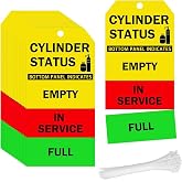 150 Pack Cylinder Status Sign Tags with Strings 2.36x4.7 Inch | Full,In Use,Empty Cylinder Cardboard 4 Part Cylinder Tag for Checking The State of The Cylinder
