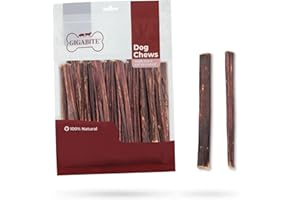 GigaBite Single Ingredient All Natural Free Range Bully Treats and Chews - Bully Sticks/Bladder Sticks/Beef Esophagus by Best Pet Supplies - Esophagus Sticks (6 Inch), Pack of 40