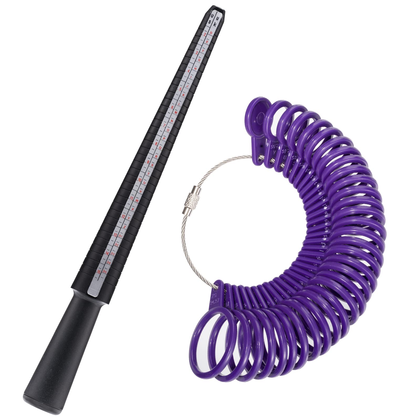 DoGeek Ring Sizer Measurement Scales Tools for Measuring Rings Diameters Finger Sizing Tools UK Sizes A-Z Available in Metal and Plastic