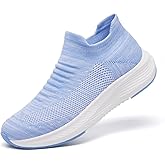 SHULOOK Womens Slip on Walking Shoes Comfort Lightweight Breathable Sock Shoe Non-Slip Mesh Casual Fashion Tennis Running Sneakers