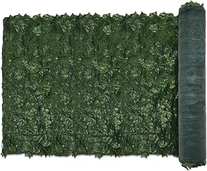 E&K Sunrise 39" x 97" Faux Ivy Privacy Fence Screen with Mesh Back-Artificial Leaf Vine Hedge Outdoor Decor-Garden Backyard Decoration Panels Fence Cover - Set of 1