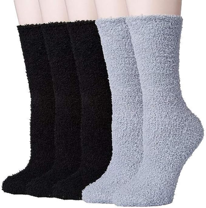 5 Pairs Mens Fluffy Slipper Socks High Elasticity Winter Super Warm Bed Socks Amazon Co Uk Clothing