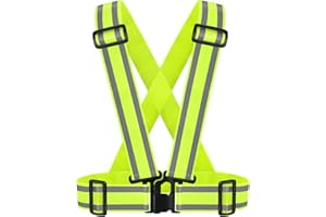 IDOU High Visibility Reflective Safety Vest | Lightweight,Adjustable & Elastic | Hi Vis Running Gear for Jogging,Walking,Cycling,Construction Workers,Motorcycle,Men,Women (1, YELLOW)