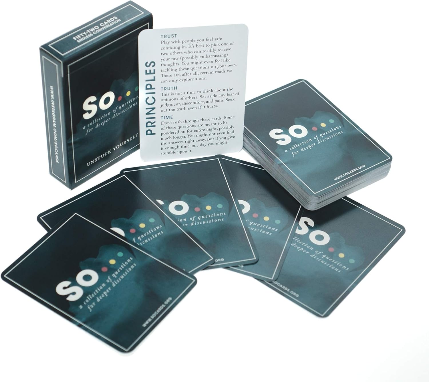 SO ... Cards: Unstuck Yourself - Deep Questions for Meaningful Conversations Card Game (52 Questions): Toys & Games