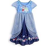 Disney Girls' Princess Dress Nightgown, Fantasy Gown, Soft & Cute Pajamas for Kids