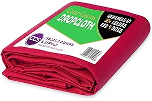 Heavy Purpose Canvas Drop Cloth by CCS CHICAGO CANVAS & SUPPLY Cotton Canvas Tarp for Floor Furniture Protection Washable Reusable Duck Dropcloth Fabric Block Paint Dust Dirt, Hot Pink, 6 by 10 Feet