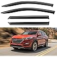 Window Visors Rain Guards for 2016 2017 2018 2019 2020 2021 Hyundai Tucson, Out-Channel Window Vent Wind Deflectors Visors Shades for 16 17 18 19 20 21 Tucson