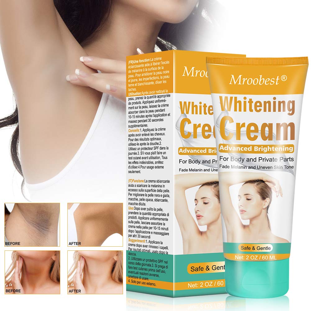 Underarm Whitening Cream Skin Lightening Cream For Dark Skin Neck Sensitive Areas Elbows Inner Thighs Knees Body Armpits 60 Ml Amazon De Beauty underarm whitening cream skin