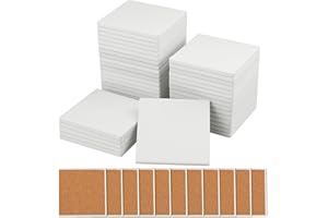 60 Pieces 4 Inch Blank Ceramic Coasters, Unglazed Ceramic Tiles Coasters, Ceramic Tiles with Cork Backing Pads for Painting, DIY Crafts, Mosaics, Square, White.by GNIEMCKIN