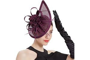 LATIMOON Fascinators Hat for Women Tea Party Headband Mini top Hats Cocktail Flower Mesh Feathers Hair Clip