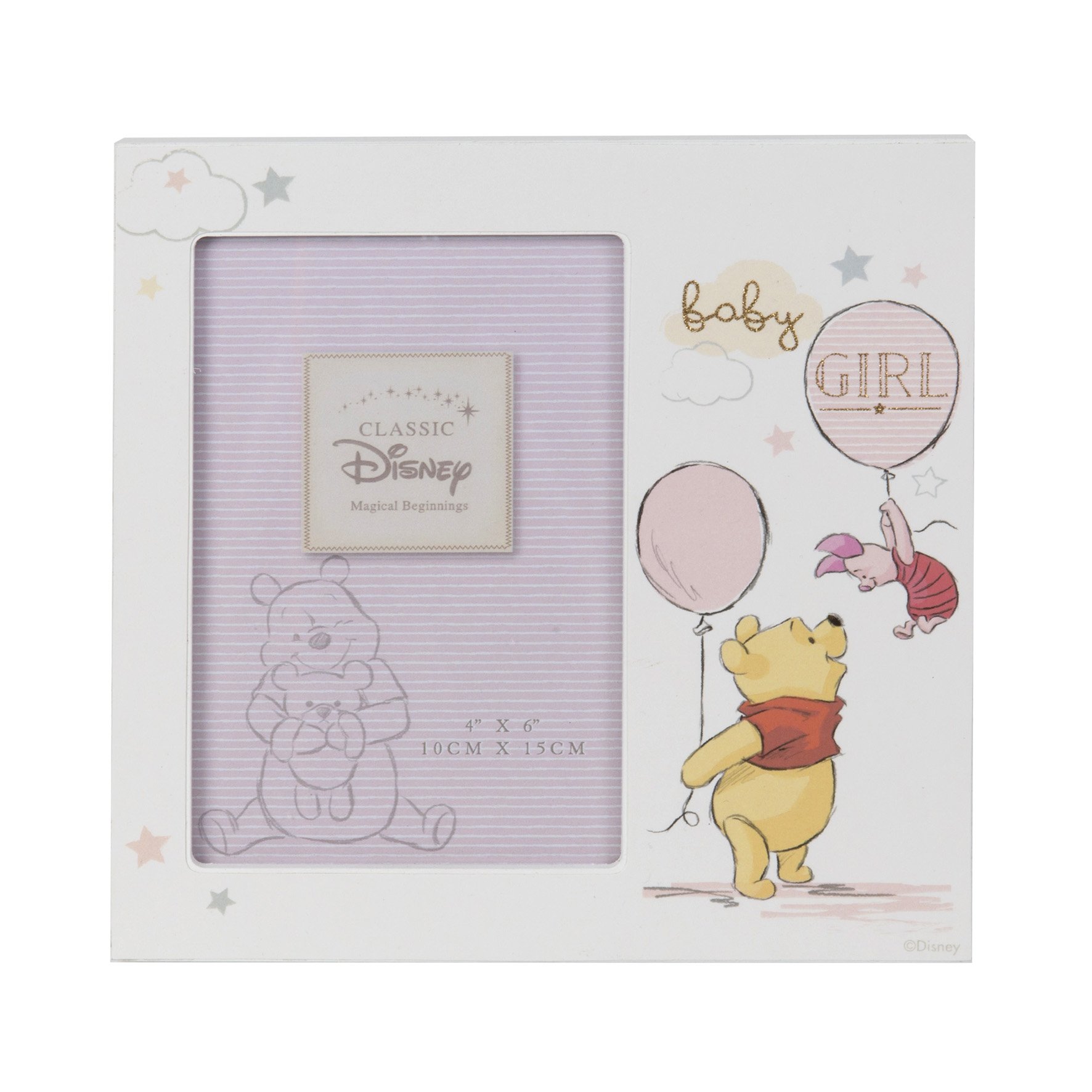 Disney Magical Beginnings MDF 4" x 6" Photo Frame Pooh Baby Girl DI415