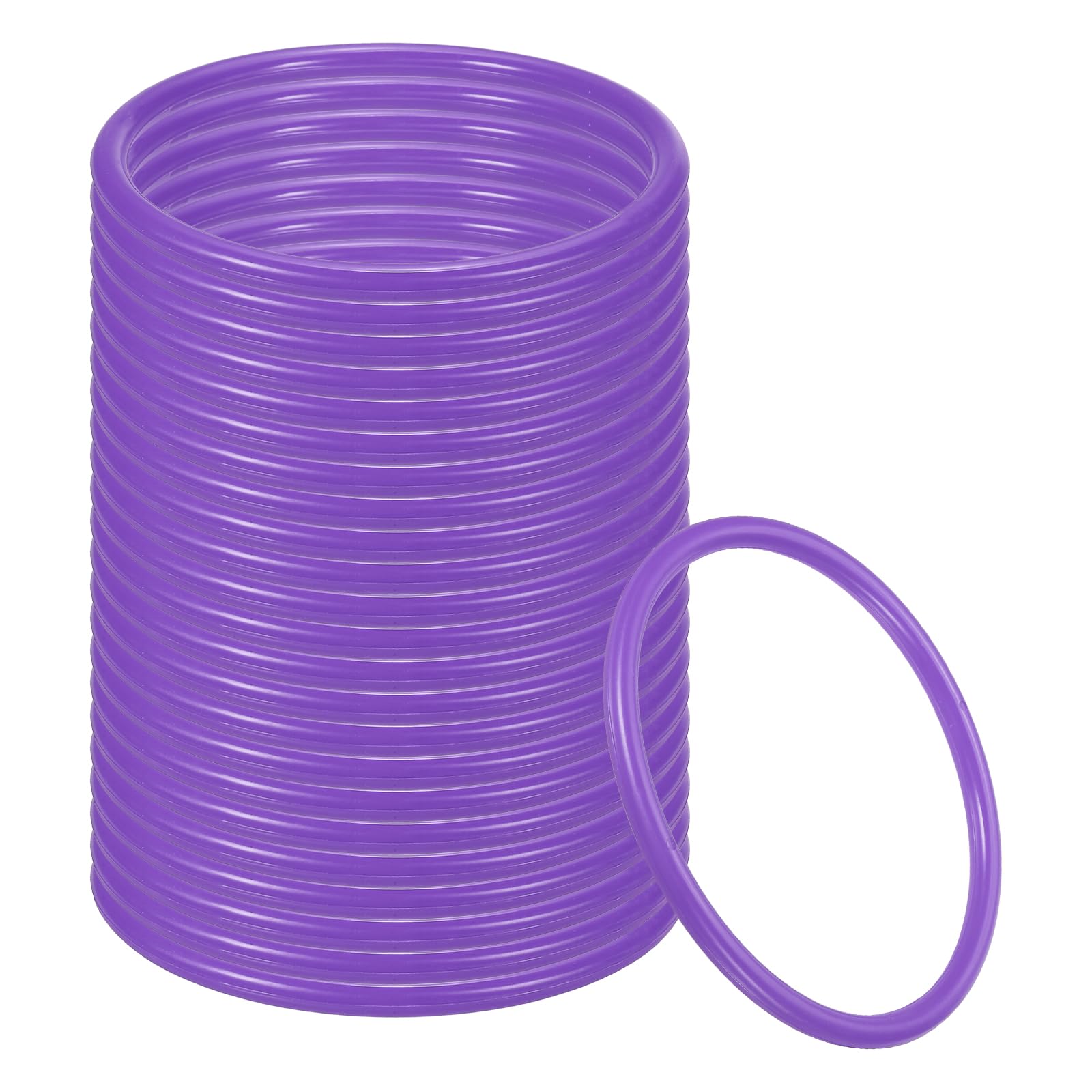 PATIKIL 4.3 Inch Plastic Ring-Toss Rings for Bottles, 24 Pack Carnival Rings Plastic Hoops for Speed and Agility Practice Outdoor Party Favor, Purple