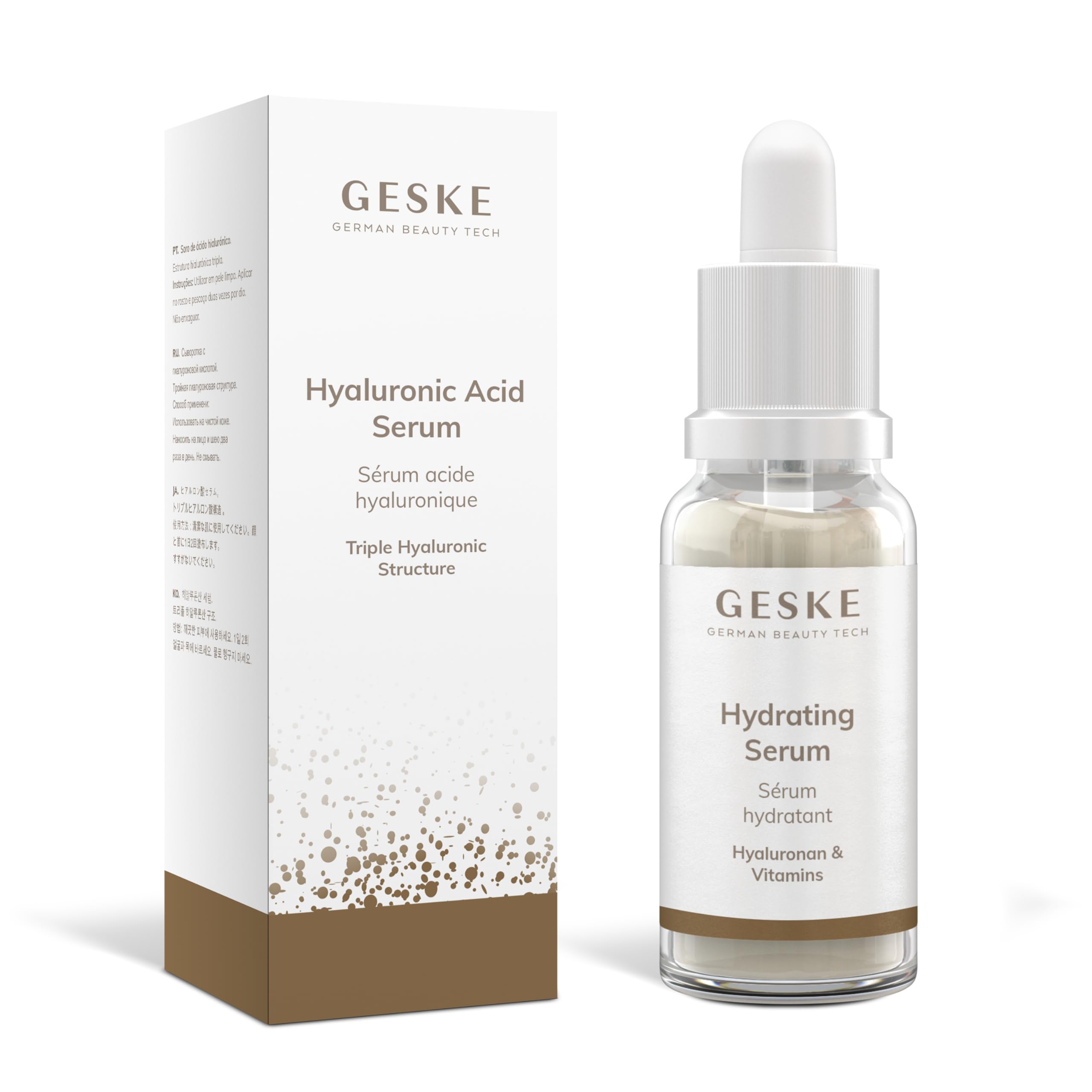 GESKE | Hyaluronic Acid Serum | For dry skin | Facial care hyaluronic acid with triple structure | anti-aging serum | Vegan Formula | without animal testing | Complements GESKE SmartAppGuided™ Devices