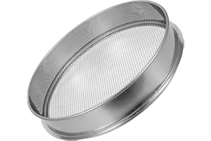 jojofuny Stainless Steel Soil Sifter 12 Inch Round Garden Soil Sieve with 6 Mesh Screen for Gardening and Scientific Analysis