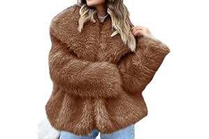 Sblioda Fur Coat for Women Long Sleeve Open Front Winter Cardigans Shaggy Fur Thermal Warm Coats Fashion Casual Outfits