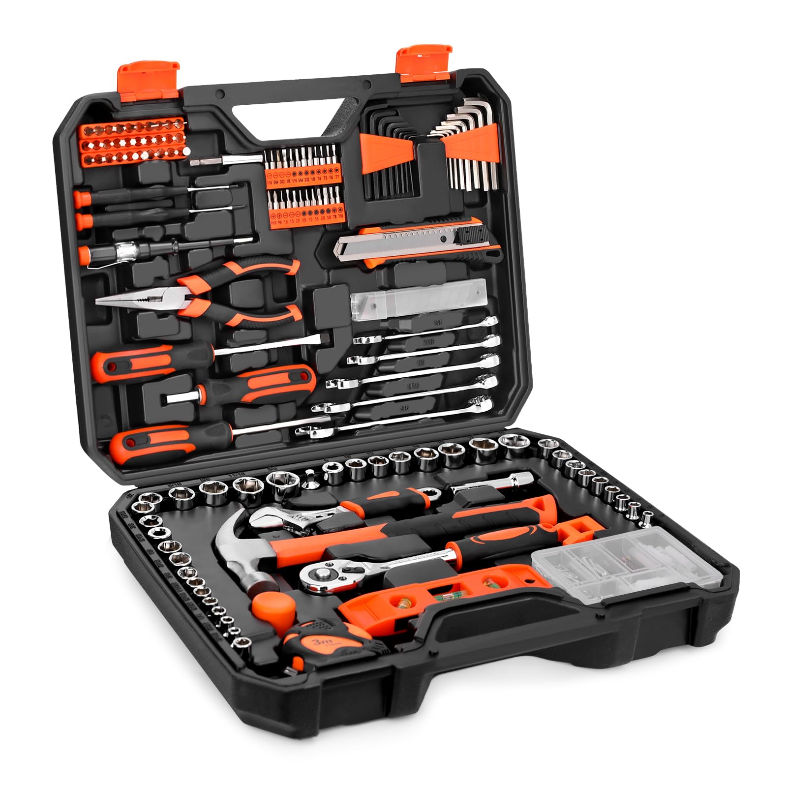 Photo 1 of 248-Piece Tool Set - General Household Hand Tool Kit with Plastic Toolbox Storage Case for Men, Home Repair, DIY Projects