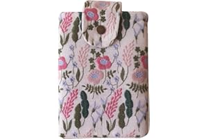 BIRDIEQPLUSTWO Embroidered Kindle Sleeve - Fits Paperwhite (6” & 6.8”), Signature (6.8”), Oasis, Kobo Clara, Nook Glowlight - Handmade Padded Fabric Cover for E-Readers & Tablets - Multiple Colors