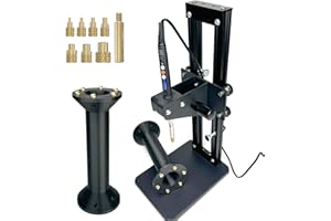 3DZWMAN Vertical Heat Press Machine-Heat Set Insert Tool (Insertion Height 210mm) with Heat Set Tips M2-M8 add Brass Metric Knurled Nuts for Threaded Inserts for Plastic and 3D Printing Components