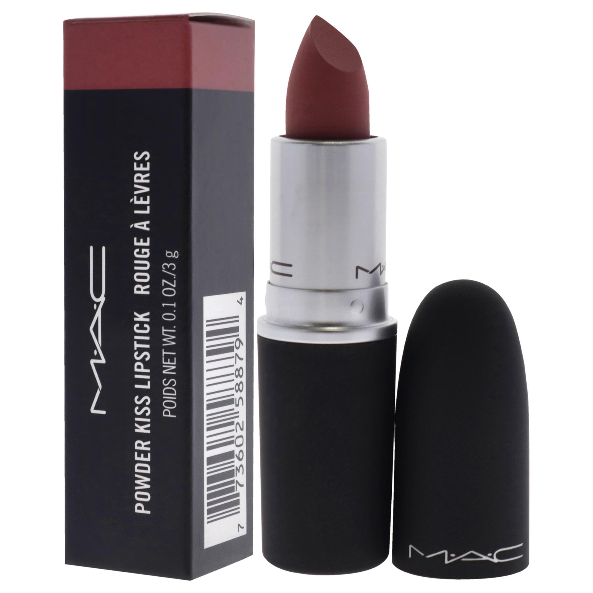 MAC Powder Kiss Lipstick - 930 Brickthrough for Women - 0.10 oz Lipstick