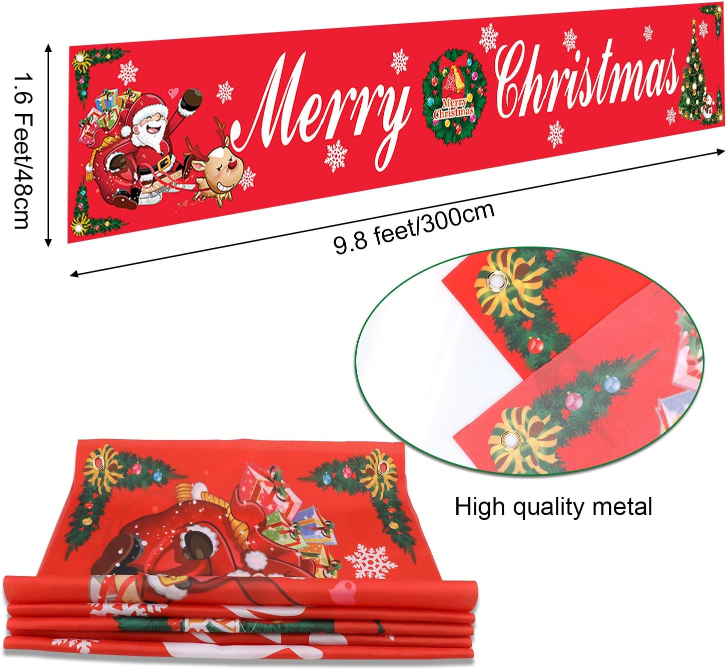 HOWAF Merry Christmas Banner for Party Decoration Indoor/Outdoor, Xmas Banner for Garden Wall, Table Decoration - Image 4