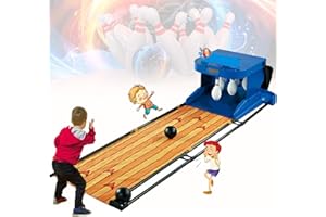 Bowling Alley Game for Home, Bowling Game with LED Electronic Scoreboard with Automatic Reset,Lighting,Simulation Sound Effec