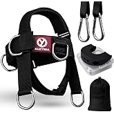 ALKYRIA Neck Harness for Weight Lifting, Neck Trainer with Weight Strap | Adjustable no-chain weight strap with padded neck exerciser, 6 D-rings, 2 carabiners, jaw exerciser, case, and mesh bag.