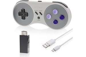 Nyko Super Miniboss - Wireless Controller for Nintendo SNES Classic Mini with Turbo, Ergonomic Design, 20 Feet Range, Rechargeable Battery, & Rapid Fire Functionality for Enhanced Gameplay Experience