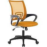 Home Office Chair Ergonomic Desk Chair Mesh Computer Chair with Lumbar Support Armrest Executive Rolling Swivel Adjustable Mid Back Task Chair for Women Adults,Orange