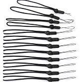YOUOWO Wrist Black Lanyards Adjustable Length,Small Strap 12Pcs | Short Lanyards,For Keys Phone Cases Keychain USB