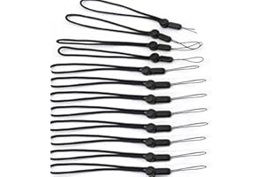 YOUOWO Wrist Lanyard Adjustable length small Strap 12 Pcs black Wrist Short Lanyard for Keys Phone Cases Lanyard Keychain USB