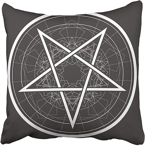 Amazon Co Jp 装飾用クッションカバー クッションカバー サタン バフォメット 星 逆 五芒星 サタニック サイン ゴシック スタイル シンボル サークル デビル 18 X 18インチ ケース 正方形 枕カバー 両面プリント ホーム キッチン