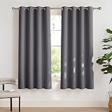 PONY DANCE Blackout Curtains Gray 55x69 2 Panels Energy Saving Thermal