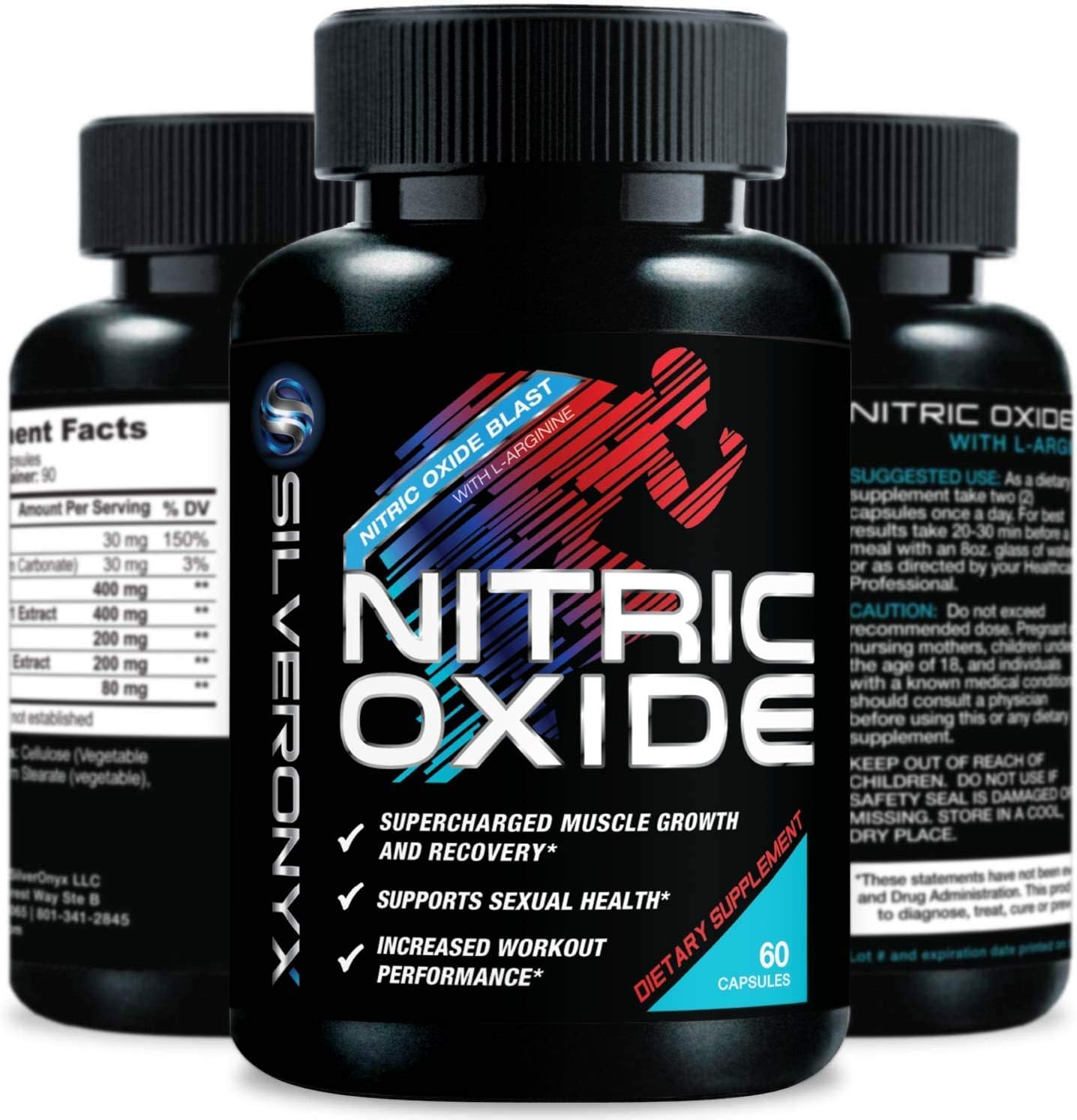 Extra Strength Nitric Oxide Supplement L Arginine 1300mg - Citrulline Malate, AAKG, Beta Alanine - Premium Muscle Building No Booster for Strength & Energy to Train Harder - 60 Capsules: Health & Personal Care