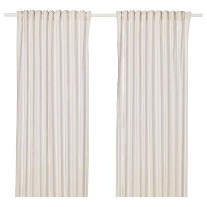 Ikea Asia Hannalill Curtains 1 Pair Beige Amazon Co Uk Kitchen