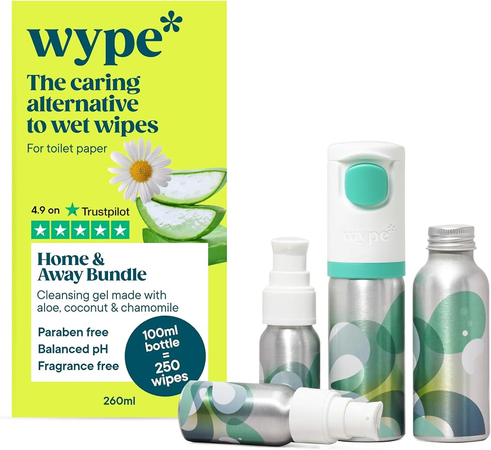 Wype Home & Away Bundle Toilet Roll Gel Flushable Wet Wipe Alternative