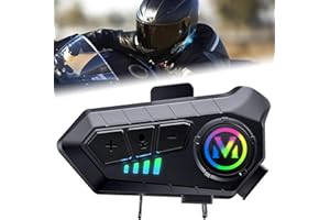 FEYA Motorcycle Helmet Headset - Super Long Battery Life, Helmet Headphones Single Use Headset with Soft/Hard Mic,IPX6 Automatic Answer/Music Control/Intelligent Noise/Wake up Siri