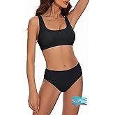 Beautikini Period Swimwear Two Piece Menstrual Leakproof Sporty Bikini Sets Bathing Suit Period Swimsuit for Teen Girls