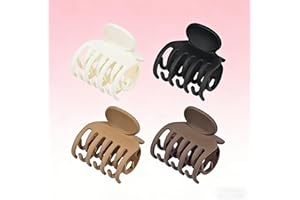 4 Pack Non-slip Double Row Teeth Small Hair Claw Clips Medium Matte Clips for Women and Girls
