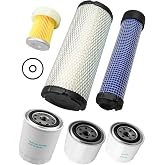 Filter Kit Fit for Kubota L2501 L2800 L3200 L3400 L3700SU L3800 HST Tractor | Replace HH164-32430 6A320-59930, 6Pcs Maintenance Service Filter, Air Oil Fuel Hydraulic Filter