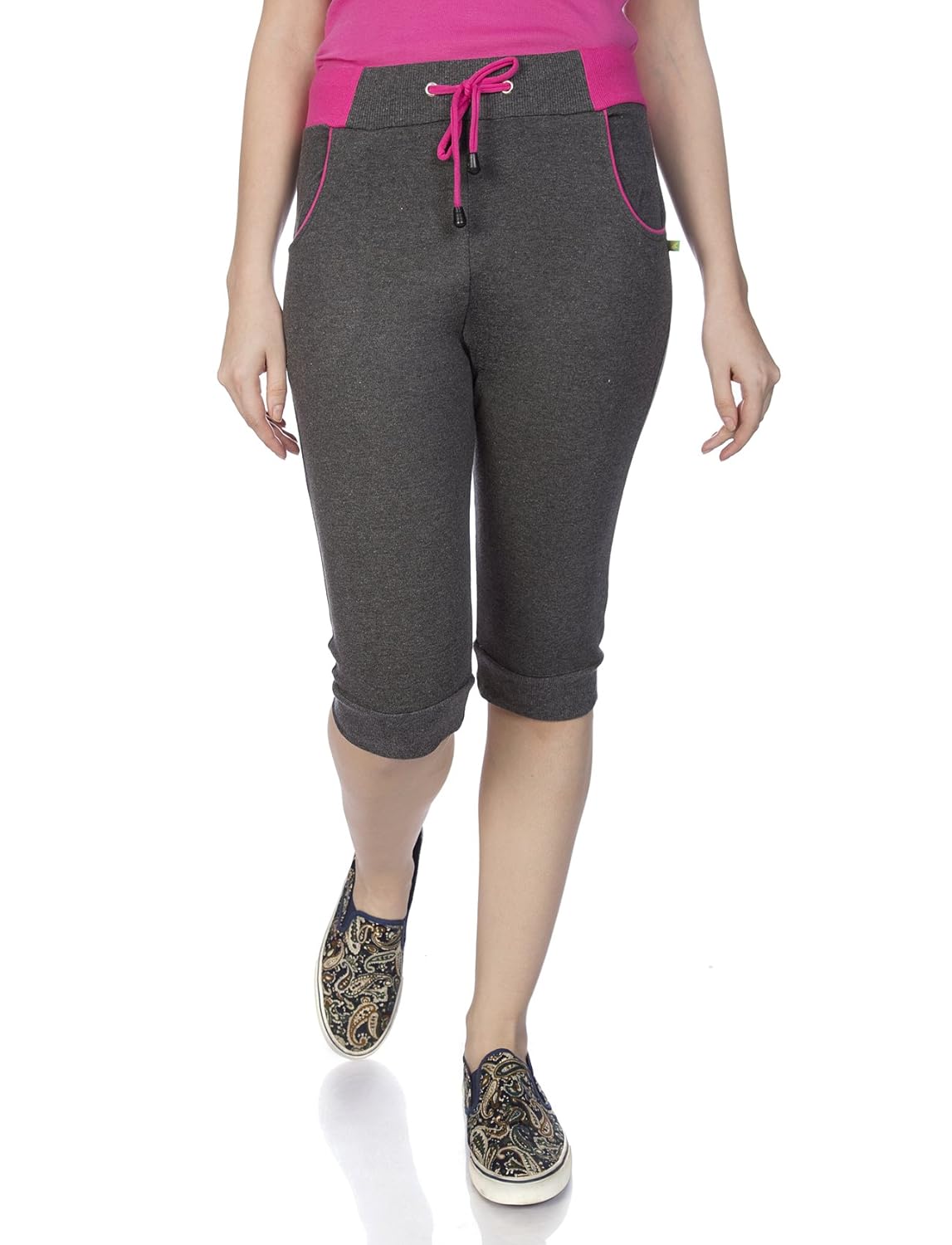 goldstroms women's solid polo yoga/sports capri