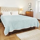 YUSTAL Electric Heated Blanket Full Size 72x84 Inch - Super Soft Flannel, 10 Heat Settings, 1-12H Auto Shut Off, Machine Washable, Easy Controller, Perfect for Winter Warmth - Light Green