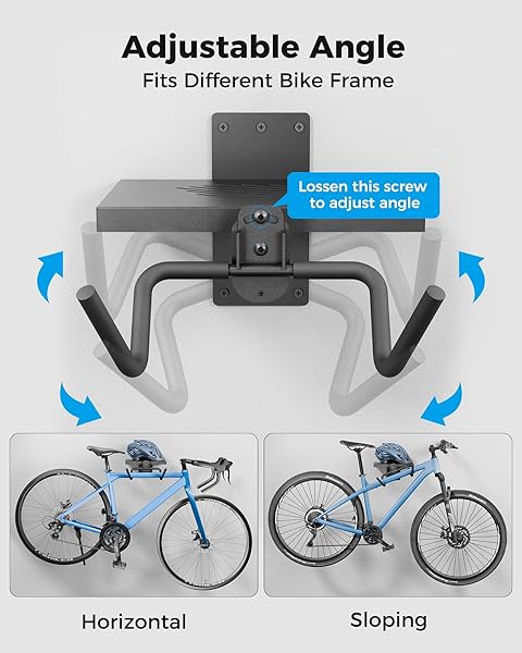 JIVAJOT BIKE WALL MOUNT, BIKE RACK GARAGE HANGER, BIKE HANGING SHELF, STORE YOUR HELMET AND BIKE, FOR GARAGE AND HOME, 2 PACK