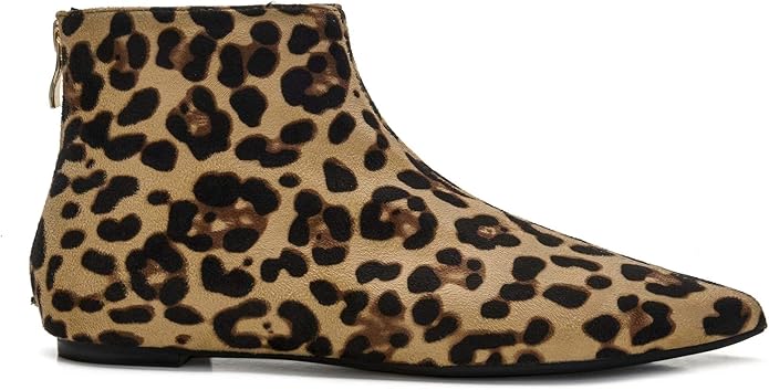 ComeShun Pointed Booties Leopard Prints