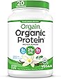 Orgain Organic Plant Based Protein Powder, Vanilla Bean - Vegan, Low Net Carbs, Non Dairy, Gluten Free, Lactose Free, No Sugar Added, Soy Free, Kosher, Non-GMO, 2.03 Pound (Packaging May Vary)