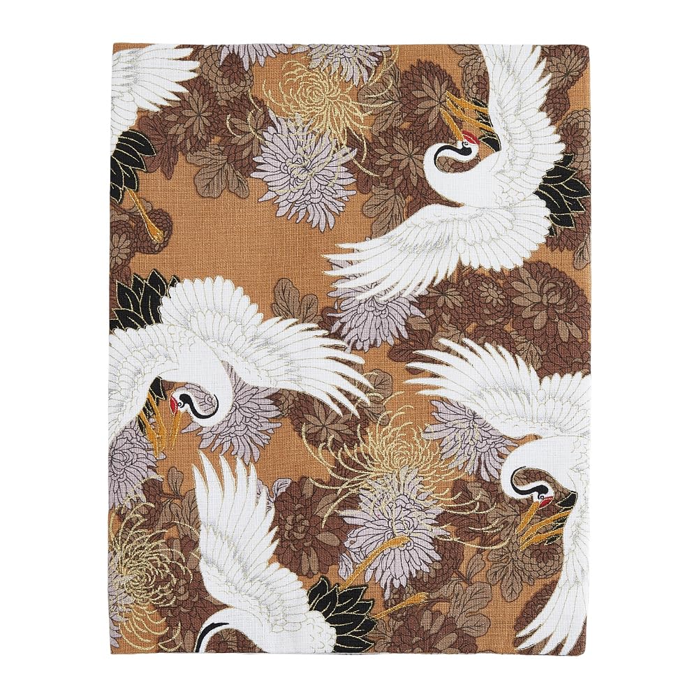 SUPERFINDINGS Brown Fabric Book Cover Sleeve A5 Paperback Book Protector Portable Washable Reusable Book Cover for Notebook Planner 16x21.5cm