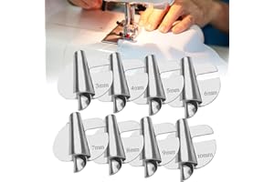 SOEKAVIA Sewing Rolled Hemmer Foot, 8pcs Wide Rolled Hem Presser Foot-3-10mm 8 Sizes, Upgraded Universal Hemming Machine Rolled Hem Pressure Foot, Seam Guide, Sewing Machine Sewing Accessories and Tools