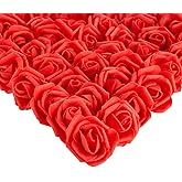 Bright Creations Foam Rose Heads - Durable Reusable Supplies & Flowers for Crafts - Bulk Artificial Roses & Artificial Flowers Bulk - Fake Floral Heads & Wedding Cake Accents - Red, 2 in, Pack of 200