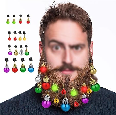 Howaf 16pcs Ornements De Barbe Noël Clochettes Barbe De