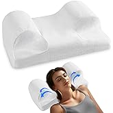 YourFacePillow, Back Sleeper Beauty Pillow, Cervical Neck Pillow, Patented Contour Memory Foam Pillow, Ergonomic Neck, Back and Shoulder Support. Back Sleeping Reduces Pressure on Skin - Standard